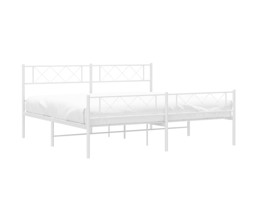 Estructura cama sin colchón con estribo metal blanco 180x200 cm