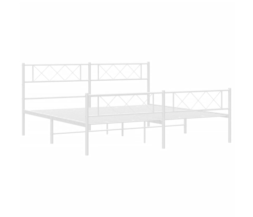 Estructura cama sin colchón con estribo metal blanco 180x200 cm