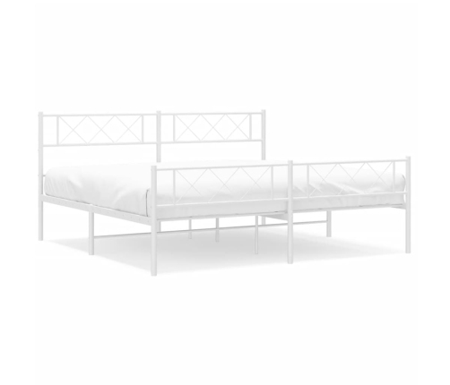 Estructura cama sin colchón con estribo metal blanco 183x213 cm