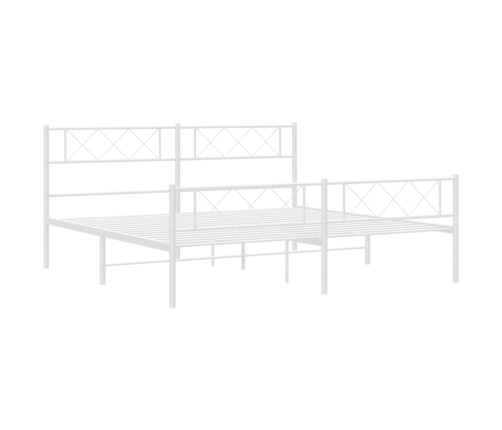 Estructura cama sin colchón con estribo metal blanco 183x213 cm