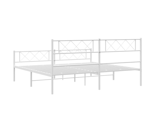 Estructura cama sin colchón con estribo metal blanco 183x213 cm