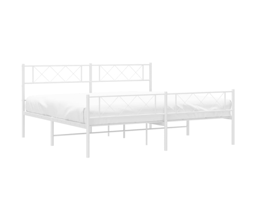 Estructura cama sin colchón con estribo metal blanco 193x203 cm