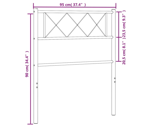 Cabecero de metal blanco 90 cm