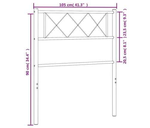 Cabecero de metal blanco 100 cm