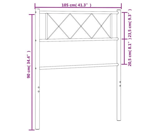 Cabecero de metal blanco 100 cm