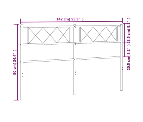 Cabecero de metal blanco 135 cm