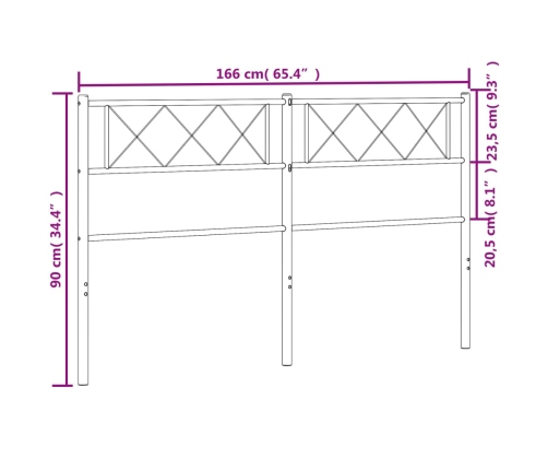 Cabecero de metal blanco 160 cm