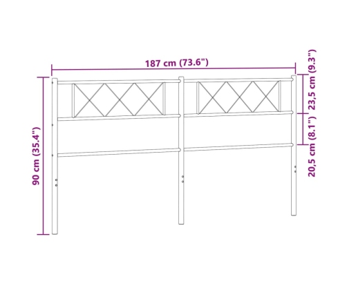 Cabecero de metal blanco 180 cm