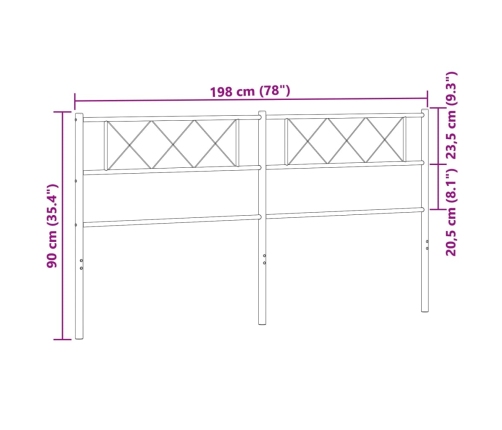 Cabecero de metal blanco 193 cm