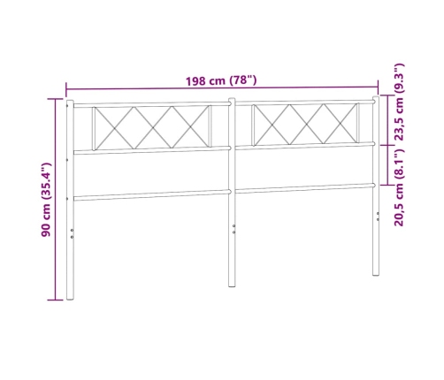 Cabecero de metal blanco 193 cm