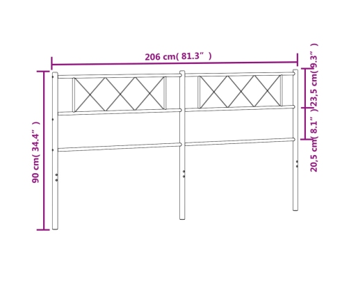 Cabecero de metal blanco 200 cm