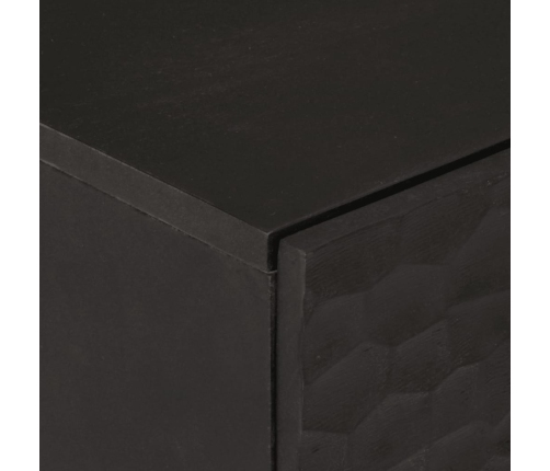 Armarios auxiliares 2 pzas madera maciza mango negro 60x33x75cm