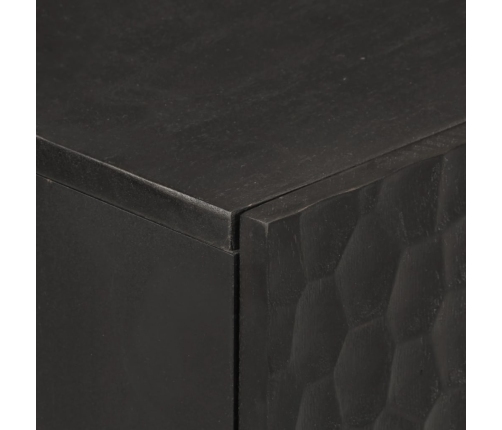 Armarios auxiliares 3 pzas madera maciza mango negro 60x33x75cm