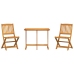 Set de comedor de jardín plegable 3 pzas madera maciza acacia