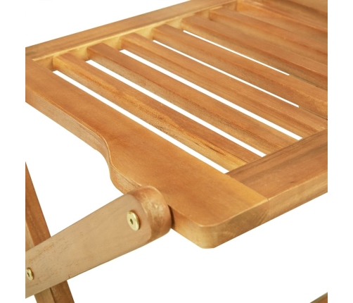Set de comedor de jardín plegable 3 pzas madera maciza acacia