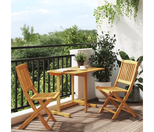 Set de comedor de jardín plegable 3 pzas madera maciza acacia