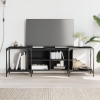 Mueble de TV de madera de ingeniería negro 153x37x50 cm