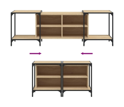 Mueble de TV madera de ingeniería roble Sonoma 153x37x50 cm