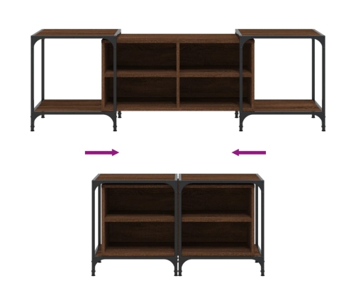 Mueble de TV madera de ingeniería marrón roble 153x37x50 cm