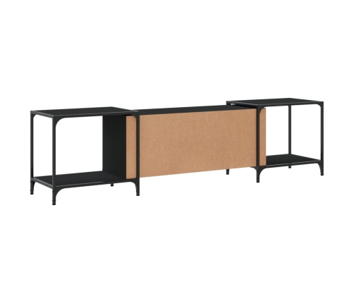 Mueble de TV madera de ingeniería negro 203x37x50 cm