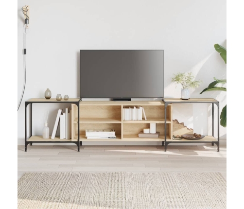 vidaXL Mueble de TV madera de ingeniería roble Sonoma 203x37x50 cm