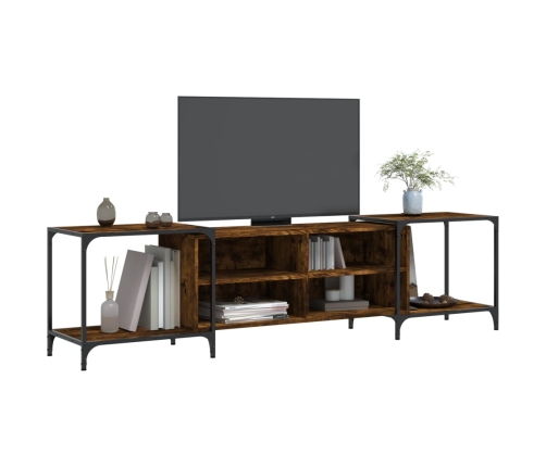 Mueble de TV madera de ingeniería roble ahumado 203x37x50 cm