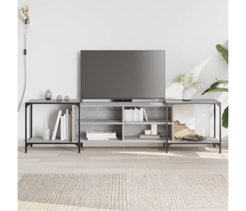 Mueble de TV madera de ingeniería gris Sonoma 203x37x50 cm