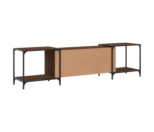 Mueble de TV madera de ingeniería marrón roble 203x37x50 cm