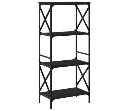 Librería de 4 estantes madera ingeniería negro 59x35x132 cm