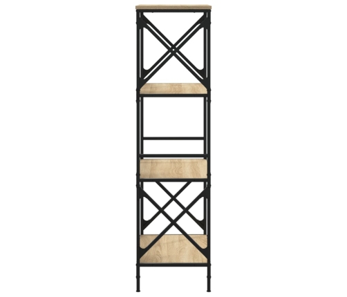 Librería 4 estantes madera ingeniería roble Sonoma 59x35x132 cm