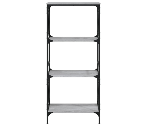 Librería 4 estantes madera ingeniería gris Sonoma 59x35x132 cm