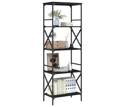 vidaXL Librería de 5 estantes madera ingeniería negro 59x35x171 cm