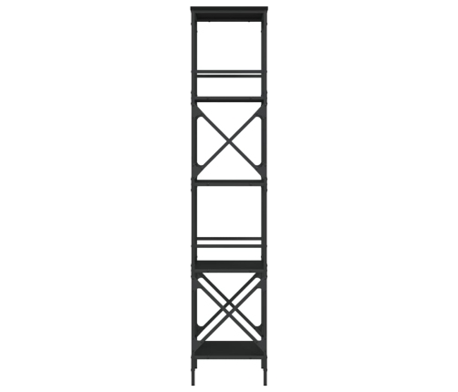 vidaXL Librería de 5 estantes madera ingeniería negro 59x35x171 cm