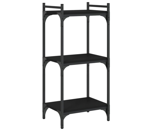 Librería de 3 estantes madera de ingeniería negro 40x30x86 cm