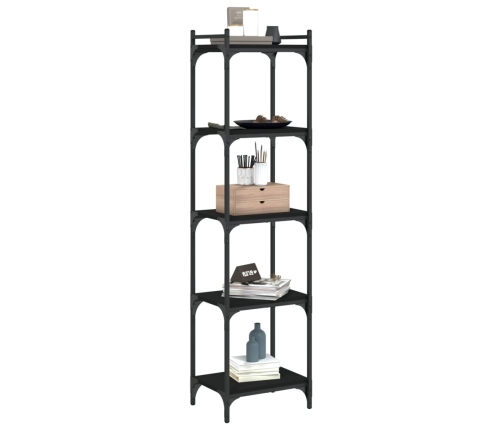 Librería de 5 estantes madera de ingeniería negro 40x30x154 cm