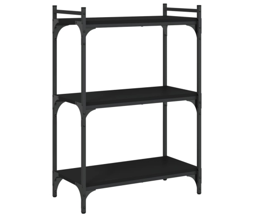 Librería de 3 estantes madera de ingeniería negro 60x30x86 cm