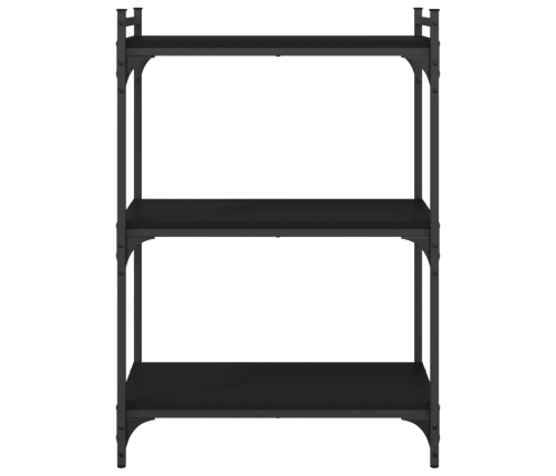 Librería de 3 estantes madera de ingeniería negro 60x30x86 cm