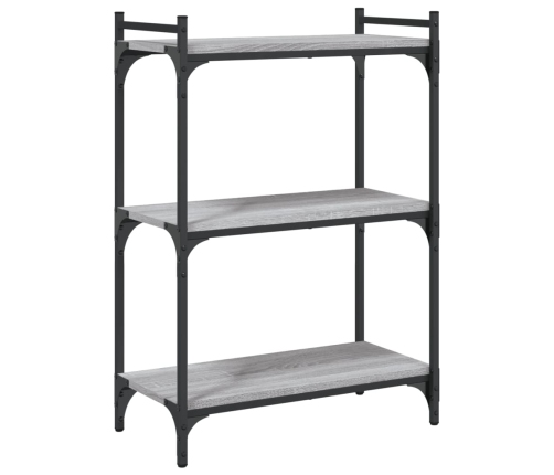 Librería 3 estantes madera ingeniería gris Sonoma 60x30x86 cm