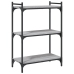 Librería 3 estantes madera ingeniería gris Sonoma 60x30x86 cm