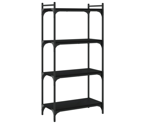 Librería de 4 estantes madera de ingeniería negro 60x30x120 cm