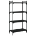 Librería de 4 estantes madera de ingeniería negro 60x30x120 cm