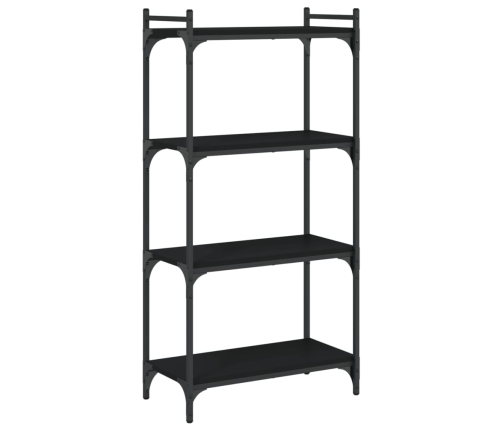 Librería de 4 estantes madera de ingeniería negro 60x30x120 cm