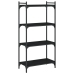 Librería de 4 estantes madera de ingeniería negro 60x30x120 cm