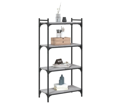 vidaXL Librería 4 estantes madera ingeniería gris Sonoma 60x30x120 cm