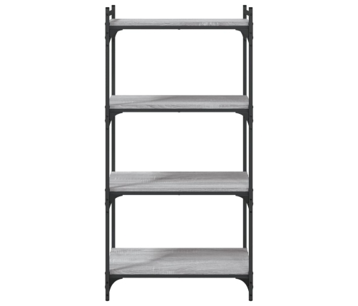 vidaXL Librería 4 estantes madera ingeniería gris Sonoma 60x30x120 cm