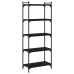 Librería de 5 estantes madera de ingeniería negro 60x30x154 cm