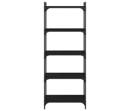 Librería de 5 estantes madera de ingeniería negro 60x30x154 cm