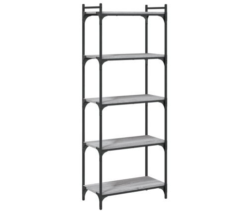 Librería 5 estantes madera ingeniería gris Sonoma 60x30x154 cm