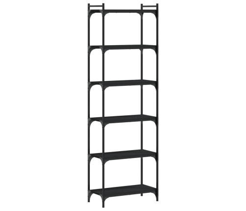 Librería de 6 estantes madera de ingeniería negro 60x30x188 cm