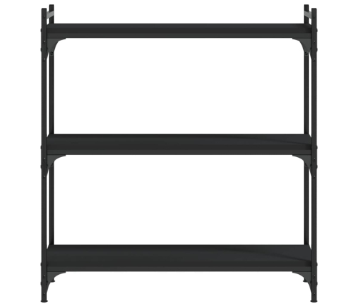 Librería de 3 estantes madera de ingeniería negro 80x30x86 cm